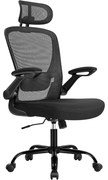 SONGMICS ergonomikus irodai szék, forgószék hálós háttámlával, fekete színben