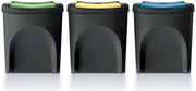 Prosperplast SORTIBOX 3 x 25 l hulladékgyűjtő , újrahasznosítható fekete