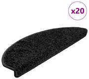 20 db fekete, félkör alakú, nagy lépcsőszőnyeg 65 x 21 x 4 cm