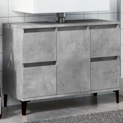 betonszürke szerelt fa mosdószekrény 80 x 33 x 60 cm