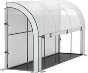 Outsunny Üvegház Roló Ajtóval, Télen is Használható Acél Vázszerkezet a Balkorra, Kertbe, Paradicsomház UV Védelemmel 300x80x157cm Zöldség- és Virág Ü