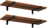 2 darabos fali polc szett, rusztikus barna 60x20x15cm