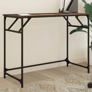 barna tölgy szerelt fa és porszórt acél íróasztal 100x45x76 cm