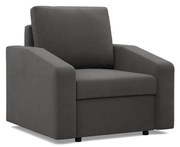 Zeus fotel, döntött kartámasz, szövet anyag, hab töltet, szürke