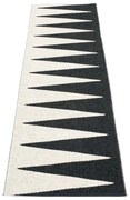 Fekete-fehér kültéri-beltéri futószőnyeg 70x250 cm Vivi Black – Pappelina