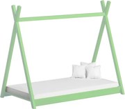 Tipi gyerekágy 80x200 fa házikó - lime