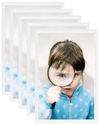 5 db fehér MDF asztali fényképkeret 21 x 29,7 cm