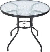 Kerti asztal ZWMT Ø 80 cm fém üveglappal