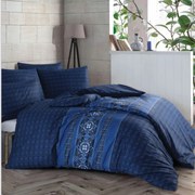 Flavio kék pamut ágyneműhuzat TiaHome - 2x Párna 90x70cm, 1x Paplan 200x220cm