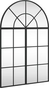 vidaXL fekete ívelt vas fali tükör 60x90 cm