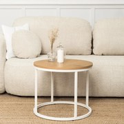 Dohányzóasztal tölgy/fehér asztal ANN