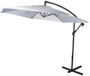 Lifetime Garden Függő Gémes Kitekerhető Napernyő, 3 m, szürke, 180gr/m2