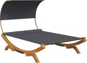 vidaXL kültéri antracit baldachinos hajlított fa nyugágy 165x203x126cm