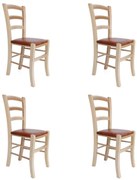 Sára Étkezőszék natúr és konyak műbőr ülőrésszel - 4db N