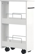 kleankin Helytakarékos Konyhai Kocsi, Dizájn Fürdőszobai Kocsi, Többfunkciós, Helytakarékos, MDF Fa Polc, Forgó Kerekek és Fogantyú, 42.5x20.3x66.7cm,
