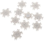Karácsonyi díszek szett Hópehely, 8 db, polirezín