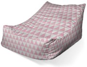 Lounge babzsák rózsaszín és fehér háromszögek - gyerek, rózsaszín