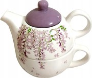 Csésze Főző Kancsóval Levendula Kerámia