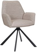 MAZZONI EXPORT YUNI Beige Latte (Monza 60 szövet) - MODERN BOUCLÉ KÁRPITOZOTT FORGÓSZÉK NAPPALIBA/ÉTKEZŐBE/LOFT IRODÁBA