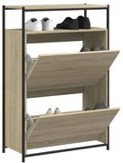 sonoma tölgy színű szerelt fa cipőszekrény 75x34x112 cm