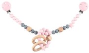 Nibbling Szilikon lánc val vel egy babakocsi bit - rózsaszín / szürke