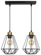 Csillár zsinóron PRIMO 2xE27/60W/230V fekete/arany