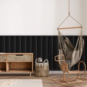 Bársony kárpitozott panel - Téglalap - 100x20 cm Szín: Fekete