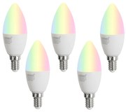 5 darabos E14 dimmelhető LED izzókészlet C37 Opál 4,9W 470 lm 2700-6500K