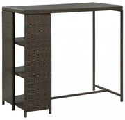 barna polyrattan kerti tárolóláda 120 x 60 x 110 cm