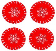 Piros poháralátét szett karácsonyi mintával 4 db-os – Casa Selección