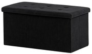 Fekete kordbársony Tárolós Puff. TAB-472 BK6
