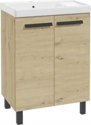 Fürdőszobaszekrény álló mosdóval, csepegtetővel 80x60cm Artisan tölgy