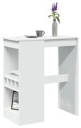fehér szerelt fa tárolórekeszes bárasztal 90 x 47,5 x 103,5 cm
