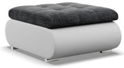 Tokio puff, fonott + műbőr, sötétszürke - fehér