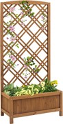 Outsunny Danérrugalmas Virágtartó Zöldségfuttatóval a Teraszon, Kertben és Erkélyen 60x30x122 cm Természetes | Aosom