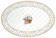 Spring Bloom húsvéti porcelán ovális kínáló tálca 35x23,5 cm díszdobozban