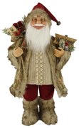 Krémszínű-bordó Santa Claus dekoráció 60cm