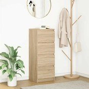 sonoma tölgy színű szerelt fa tálalószekrény 37,5x35x99 cm