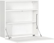 HOMCOM Modern Fali Összecsukható Íróasztal Tárolópolcokkal, 40 kg Teherbírás, 64x20x60 cm, Fehér | Aosom