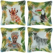 Tál dekor 15x15x5cm üveg 4fajták