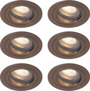 6 darabos modern süllyesztett spotlámpa készlet sötét bronz színben, forgatható és dönthető IP44 - Chuck