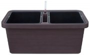 Plastia Berberis DUO öntöző virágláda, csokoládé, 78 cm