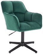 HR550CROSS Sötétzöld modern velúr szék fekete lábbal