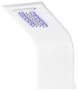 Verona White termosztátos zuhanypanel, rozsdamentes acél, LED