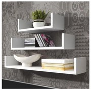 KÉSZLET 3x Fali polc TRIO fehér