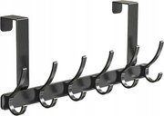 Akasztó Fekete Fém Ajtó Ruházat Előszoba Fürdőszoba 6 Akasztó