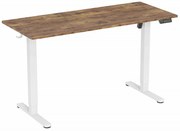 Elektromosan állítható magasságú íróasztal - 140x60cm rusztikus barna ülő-/állómunkához - LVN System Lite LV1717