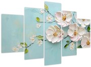 Kép - Virágok kék háttéren (150x105 cm)