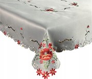 Abrosz Asztalra 140x220 Szürke Dekoratív Virágok