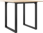 vidaXL tömör fenyőfa és acél étkezőasztal O-vázzal 80x80x75 cm